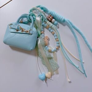 Mint Blue Mini Bag Charm Set